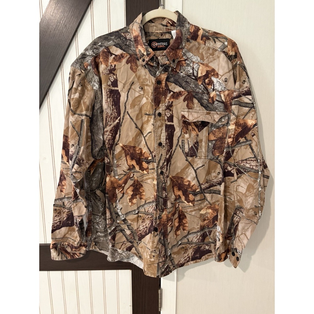 Outfitters Ridge Twill Camouflage Shirt Mens XL Brown Camo Hunting Fusion 3.0